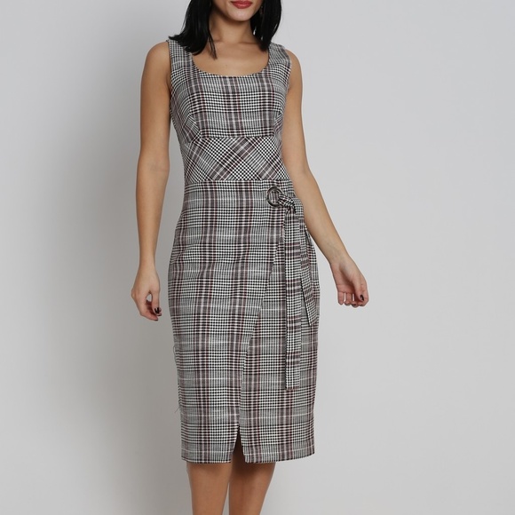 Dresses & Skirts - Plaid midi career dress